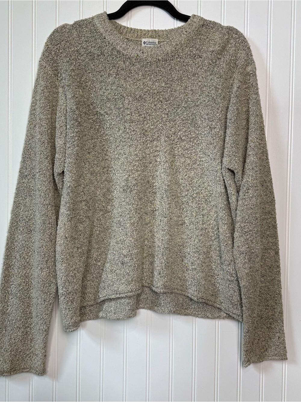 Columbia Heathered Gray Crewneck Sweater Women’s Large Cozy Knit Pullover
